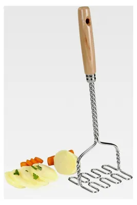 Produktbild von Kartoffelstampfer mit verchromtem Holzgriff