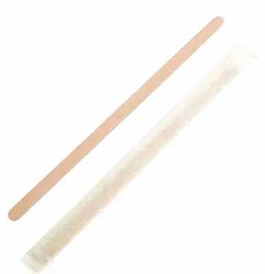 Kaffeerührstäbchen aus Holz, natur, 11,4 cm, einzeln verpackt
