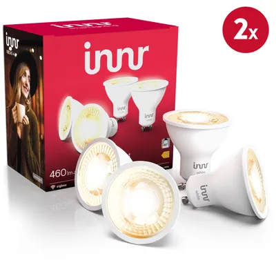 Produktbild von Innr GU10 Zigbee Smart Lampe, funktioniert mit Hue* und Alexa (Bridge erforderlich), Warmweiß, GU10 LED Spots dimmbar, Smart Home Lampe, 460lm, 8-Pack