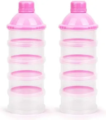 Immagine prodotto di Contenitore per latte in polvere Famanu - Con 5 scomparti - Rosa