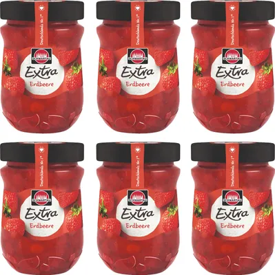 Produktbild von Schwartau Extra Erdbeere Frühstück Fruchtaufstrich vegan 340g 6er Pack