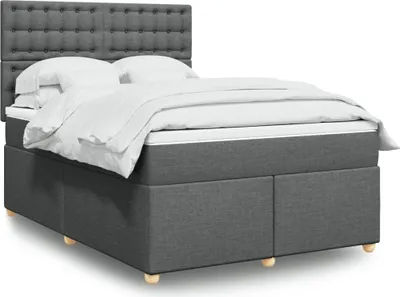 Produktbild von Möbel Boxspringbett mit Matratze Dunkelgrau 140x200 cm Stoff - Bettrahmen 3293618