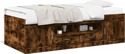 Obrázok produktu pre vidaXL Denná posteľ so zásuvkami bez matraca, údený dub 90x200 cm