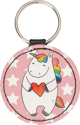 Produktbild von Mr. & Mrs. Panda Anhänger Einhorn Herz - Rot Pastell - Geschenk, Schlüsselanhänger, Deko, Taschenanhänger, Lustig, Einhörner, schlüsselbund, schlüsselring, mini, Witzig