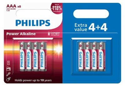 Image de Pile Aaa Philips Blister 8 énergie Fiable Longue Durée - Philips