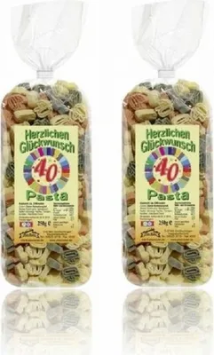 Produktbild von Streuteile Zahl 40 aus Nudelteig, 2X 250 g, Nudeln, Pasta, Dekoration, Delikatesse