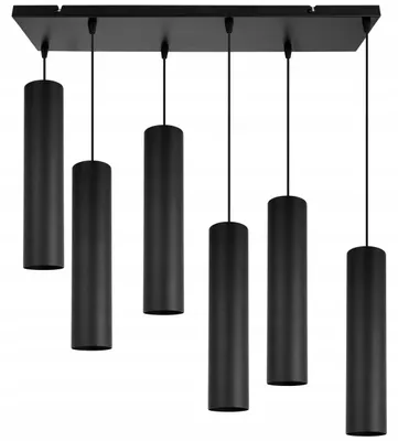 Produktbild von Moderne LED Pendelleuchte Schwarz mit Lampenschirm – Hängelampe / Deckenleuchte für Wohnzimmer und Esszimmer