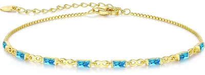 Produktbild von Armband Damen 925 Sterling Silber 14k Vergoldet Zirkonia Infinity Verstellbar Geschenk