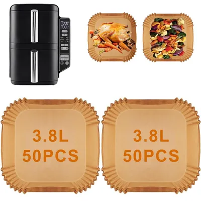 Produktbild von Airfryer Backpapier 100 Stück für Ninja SL300EU 7.6L Double Stack Heißluftfritteuse Zubehör
