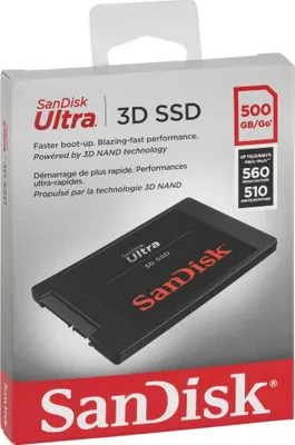 Image de SanDisk SSD Ultra 3D 500GB R/W 560/530 MBs SDSSDH3-500G-G26