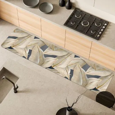 Immagine prodotto di Tappetini Unyqoos® per cucina e ingresso: impermeabili, antiscivolo e resistenti allo sporco, tagliabili, in poliestere con rivestimento antiscivolo in PVC, lavabili in lavatrice a 30°C