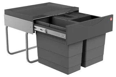 Image de Collecteur de déchets Hailo 3644911 TR Swing Raumspar-Tandem-S 2x 8,5 + 12 litres