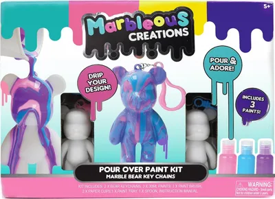 Produktbild von Gear2Play Marble Bear Sleutelhanger Gietverf set, Bastelset für Kinder, 5 Jahr(e), Mehrfarbig