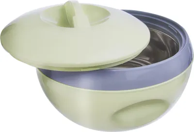 A food warmer with its lid partially open, shown against a white background.