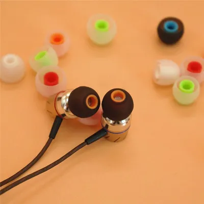 Obrázok produktu pre 6 párov 12 kusov 3,8 mm mäkkých silikónových krytov slúchadiel do uší, náušníkov, dvojfarebných vankúšikov do uší pre slúchadlá, náhodný výber