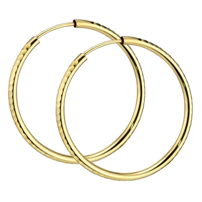 Produktbild von MATERIA Damen Creolen 585 Gold Ohrringe 30mm diamantiert flexibel mit Geschenk-Box  Germany #GO-5