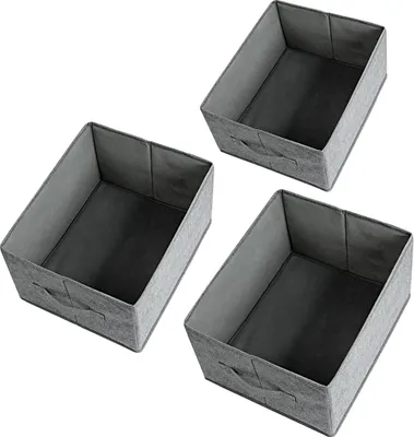 Produktbild von Kleiderschrankorganizer 3 Stück Faltbare Aufbewahrungsboxen - Beige