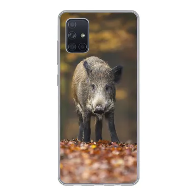 Produktbild von MuchoWow® Handyhülle Schutzhülle Hülle für Samsung Galaxy A71 Wildtier - Wald - Herbst Silikon Softcase Handy Hülle - Kartenbesitzer