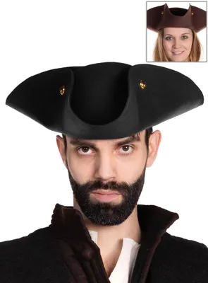Produktbild von Piratenhut Dreispitz - Karneval Faschingskostüm Farbe: schwarz