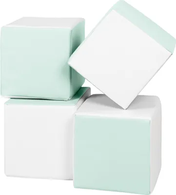 Image de Cubes set de 4 blocs en mousse Cubes set de 4 blocs en mousse (couleur : blanc, menthe)