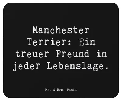 Produktbild von Mr. & Mrs. Panda Mauspad Spruch Manchester Terrier Freundschaft - Schwarz - Geschenk, sportlicher Hund, kleiner, Mousepad, Hunderassen Vielfalt, freundlicher, Mouse Pad