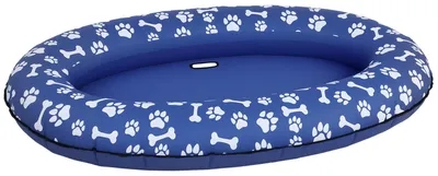 Produktbild von Aufblasbares Schlauchboot Hunde Faltbare Schwimmende Wassermatte Hund mit Griff für Hunde bis 40kg 155x104x25cm Blau