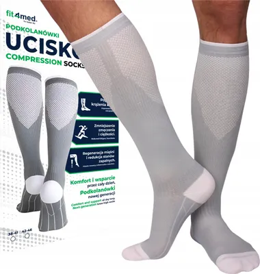 Produktbild von FIT4MED | Kompressionsstrümpfe - Grau - Größe S/m (38-41) - Stoppt Ucisk - Thromboseprophylaxe