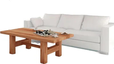 Produktbild von Couchtisch Ringo aus Kernbuche massiv 60x90x40 cm mit Holzfußgestell