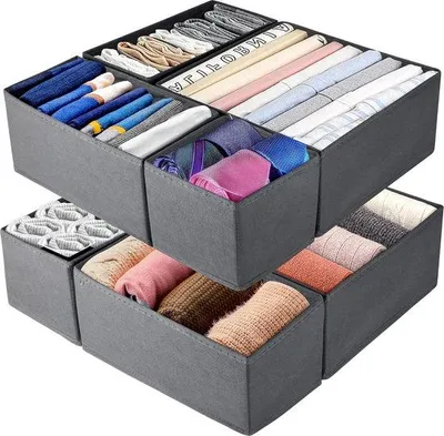 Image de Rangement en tissu gris clair pour sous-vêtements et vêtements