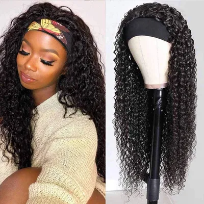 Immagine prodotto di Fascia per capelli con parrucca in capelli umani ricci e crespi