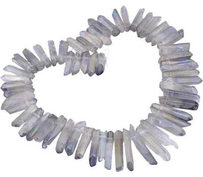 Immagine prodotto di Collana di perle di cristallo, lunghezza 15 pollici (circa 38 cm), trasparenti, effetto arcobaleno, con rivestimento in titanio, perline di quarzo di diverse dimensioni (13 mm - 45 mm), ideali per la creazione di gioielli