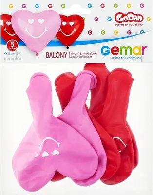 Produktbild von Premium-Luftballons „Lächelnde Herzen“, 5 Stück – Godan