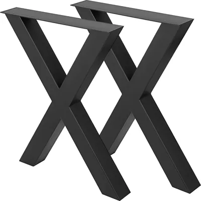 Zdjęcie produktu dla Nogi stołu metalowa rama stołu 720x760 mm 28,3 x 29,9 cala stalowe nogi stołu czarne łatwy montaż nogi stołu metalowe czarne