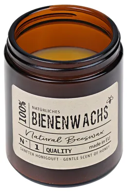Produktbild von 100% Bienenwachs-Kerze Glas "Tiegel" 81 x Ø 65 mm