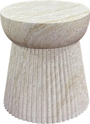 Produktbild von Gartentisch >Bonn< in Fibreclay natur, 95% MgO, 5% Glasfasern - 37x43x37 (BxHxT)