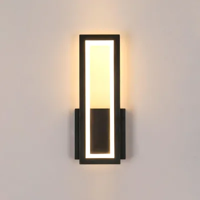 Imagen del producto de Osairous, aplique de pared LED, diseño moderno, 16W, 2000 lúmenes, 3000K, 32 cm – Negro, 3000K