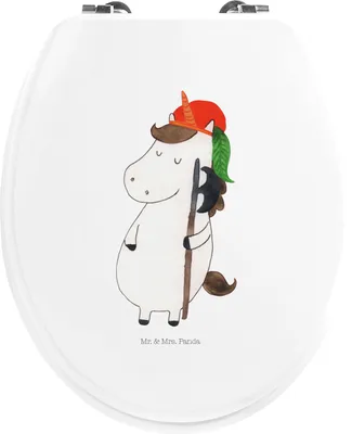 Produktbild von Mr. & Mrs. Panda Motiv WC Sitz Einhorn Junge - Weiß - Geschenk, Klodeckel, Bube, Mittelalter, Brille, Unicorn, Klositz, Deckel, Einhörner, Klo-Deckel