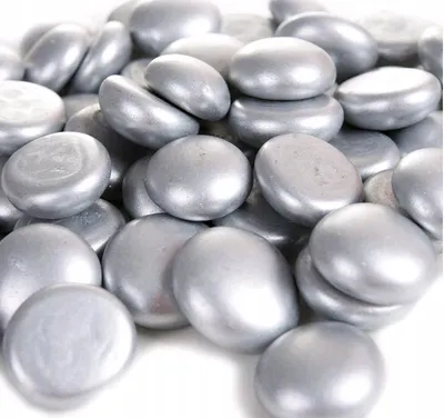 Produktbild von Blue Way Flache Glassteine Silberne Tränen 2 cm 48 Stück