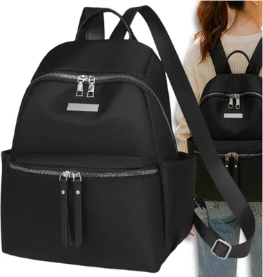 Produktbild von EDIBAZZAR | Schwarzer Damenrucksack, City-Rucksack, elegant, geräumig