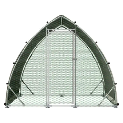 Produktbild von Hühnerstall 2.5x2x2m Hühnerhaus Kleintierstall Freilaufgehege Kleintiergehege Voliere Freigehege Hühnerkäfig Geflügelstall Verzinkter Stahl mit Dach