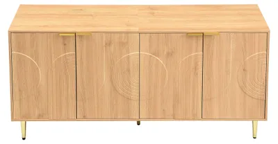 Immagine prodotto di Mobile contenitore - Credenza - Armadio contenitore - Mobiletto - Arredamento - Aspetto legno naturale - Ripiani regolabili