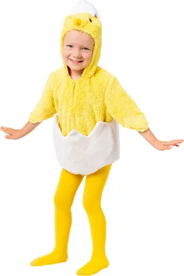 Produktbild von O505-104 gelb-weiß Kinder Kücken Body Huhn Enten Kostüm Gr.104