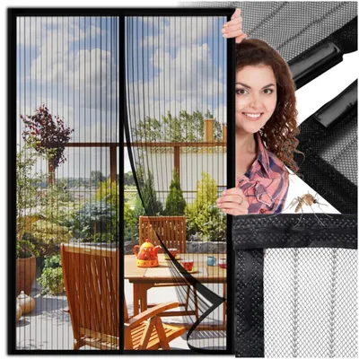 Produktbild von Asato Magnetisches Fliegengitter für Balkontüren – 106x210 cm, 18 Magnete, Nahtlose Abdichtung, Montage in 5 Minuten