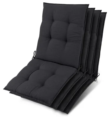 Image de Lot de 4 coussins d'appui pour fauteuils bas Beautissu Sun-NL 100 x 50 x 8 cm, anthracite