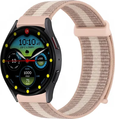Produktbild von Smartwatch Armband für Samsung Galaxy Watch4 40mm Nylon Textil Band Ersatzband Wechselband Klettverschluss flexibel atmungsaktiv Rosa