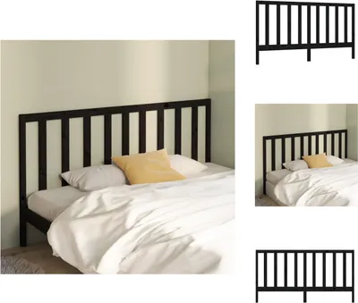 Immagine prodotto di vidaXL Testiera nera 186x4x100 cm in legno di pino massiccio - Testate e piedi