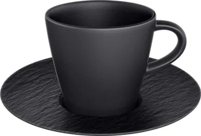 Produktbild von Villeroy & Boch Espressotasse und Untertasse Manufacture Rock - Schwarz - 60 ml