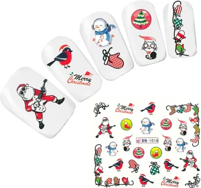 Produktbild von Tattoo Nail Art Nikolaus Weihnachten Lebkuchenmann Aufkleber Nagel Sticker