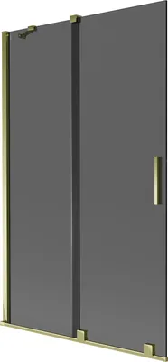 Immagine prodotto di Mexen Velar paratia per vasca da bagno a 2 ante scorrevoli 110 x 150 cm, grafite, oro - 896-110-000-41-50
