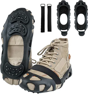 Produktbild von Schuhspikes Größe L – 42–46 – 30 Spikes – Rutschfest – Eisspikes für Schuhe – Für Schnee und Eis – Winterwandern, Spazieren, Joggen und Bergsteigen
